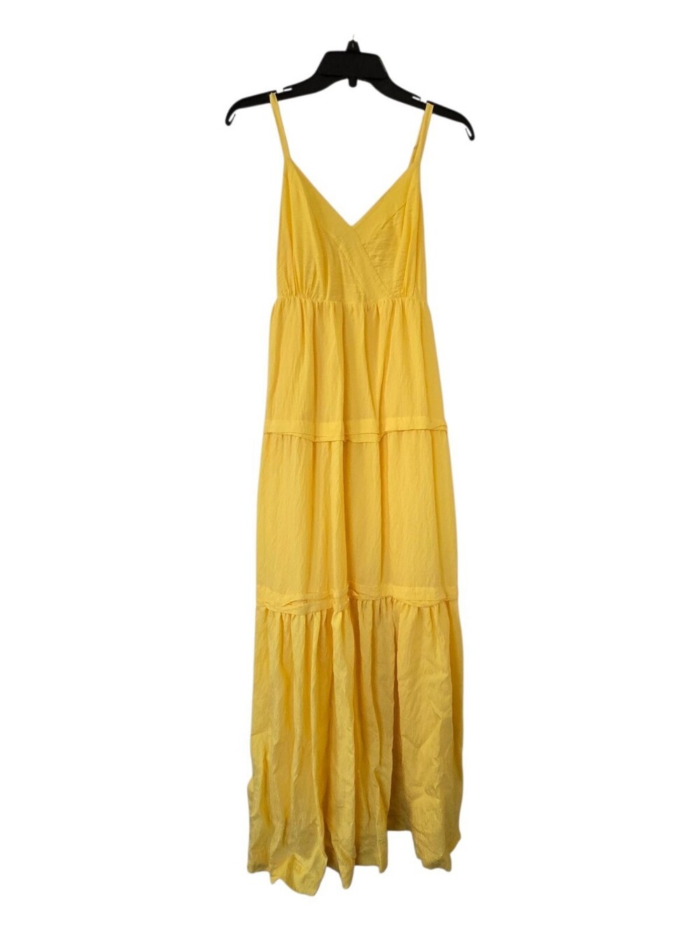 Maxi Dress Simply Vera Vera Wang Yellow Tiered Spaghetti Strap Size M